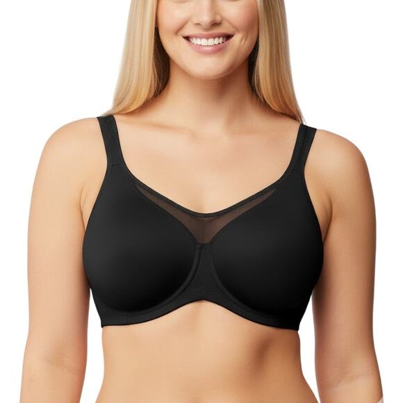 HSIA CoolComfort Minimizer Bra Black Unlined Smoothing Size 36D NWT - Picture 1 of 9